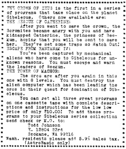 Gibeleous Series Tape Ad (Arcadian)